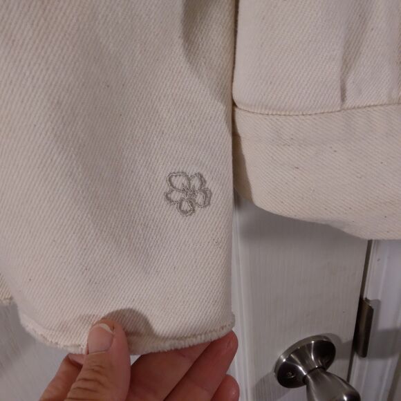 Ted Baker denim shirt mens 4 L Large ivory fleck long sleeve button London - Picture 3 of 11